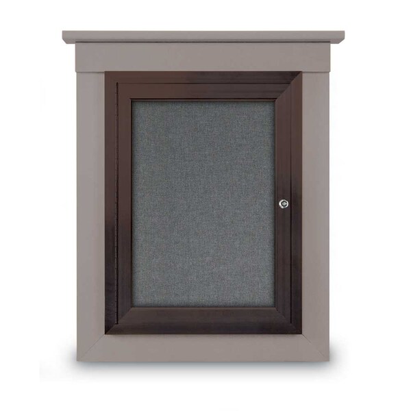 Sliding Glass Enclosed Letterboard, 60"x3, UV9006ACS-SATIN-BURGUNVL